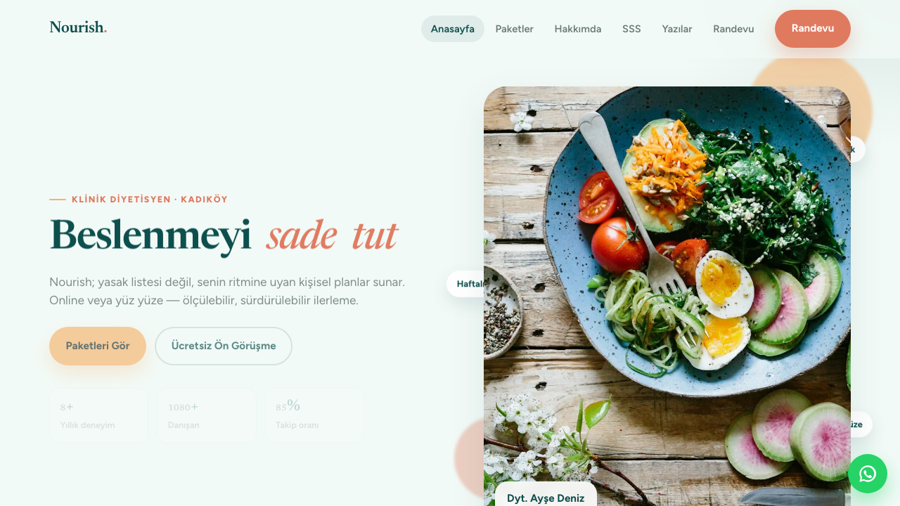 Diyetisyen - 1 teması önizleme — Diyetisyen web sitesi tasarımı