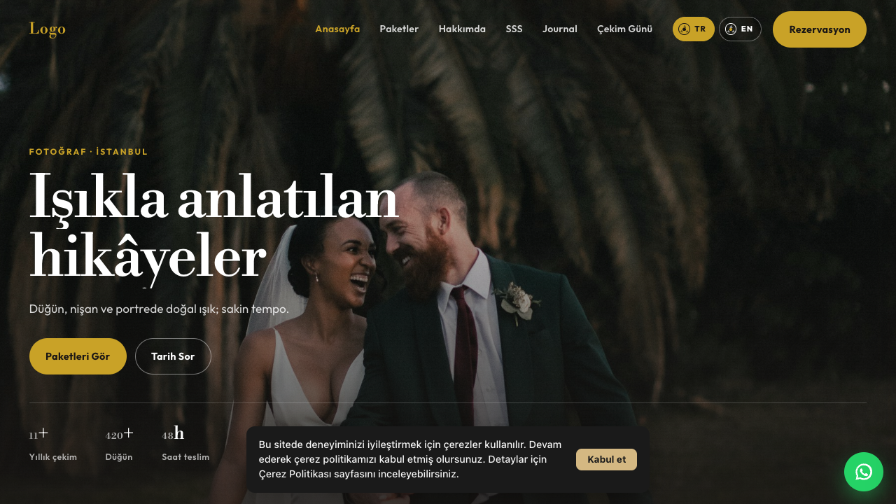 Fotoğrafçı - 1 teması önizleme — Fotoğrafçı web sitesi tasarımı