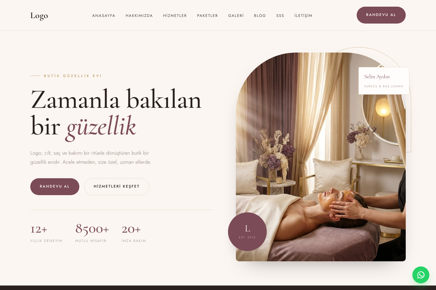 Kuaför - 1 teması önizleme — Kuaför web sitesi tasarımı