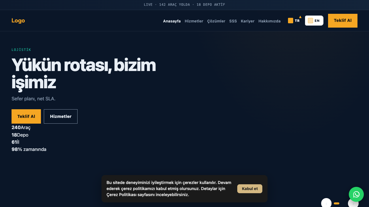 Lojistik - 1 teması önizleme — Lojistik web sitesi tasarımı