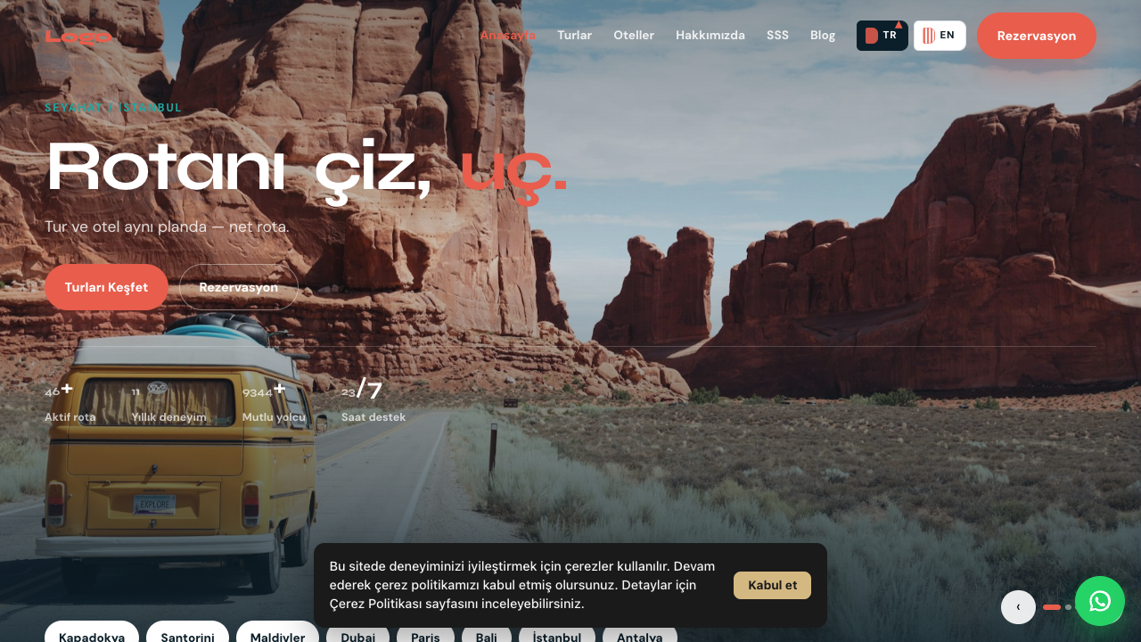 Turizm - 1 teması önizleme — Turizm web sitesi tasarımı